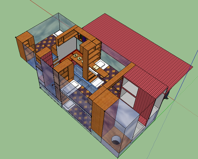 Grandma's attic, ample storage, master bedroom and 4 beds (bunked), sitting area, awning, tool shed, composting toilet.