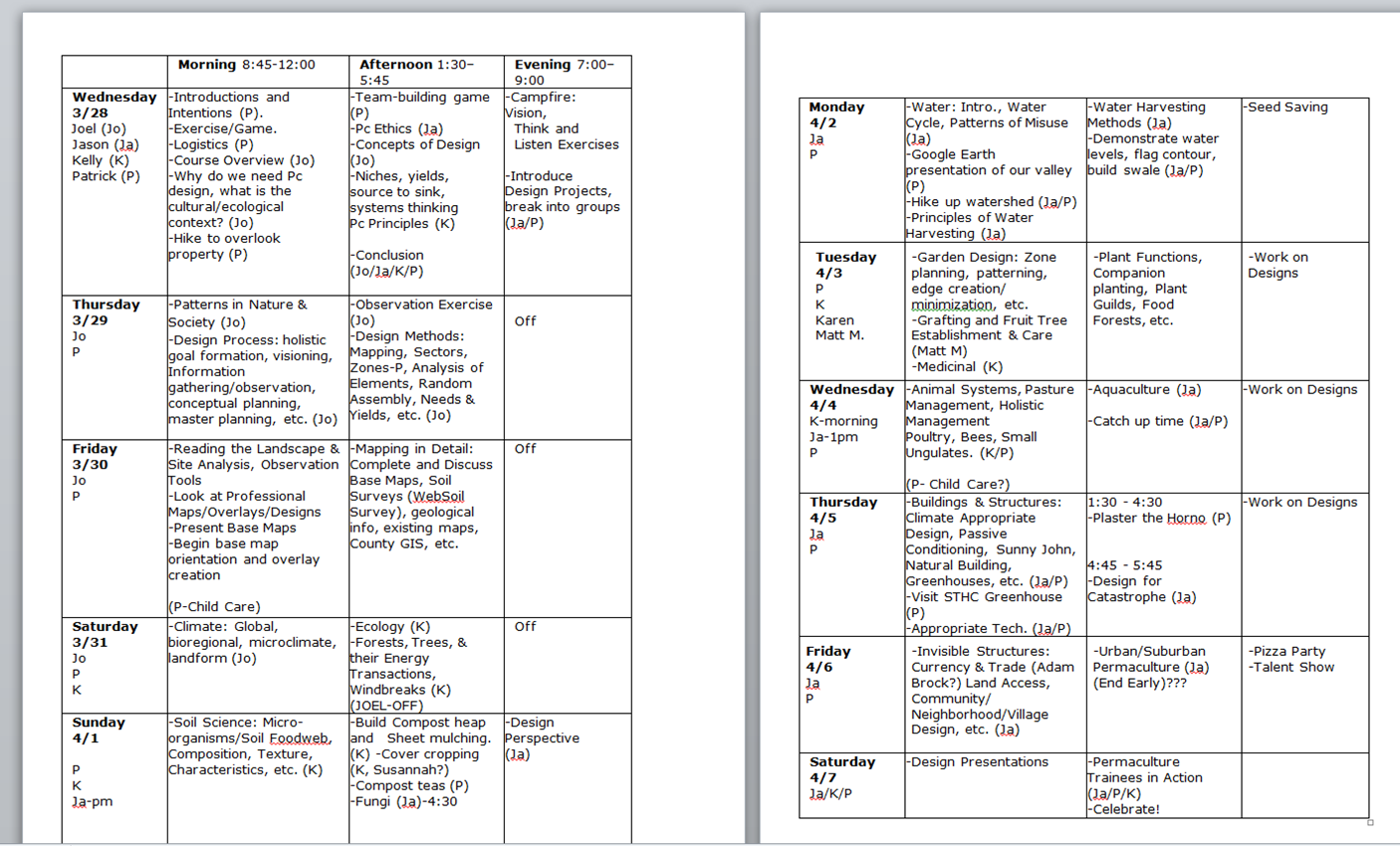 Course Agenda